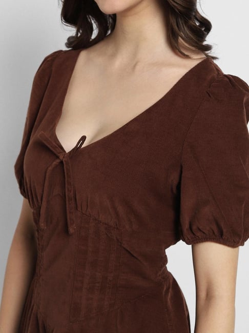 american eagle brown dress AE Scoop Neck Midi Dress