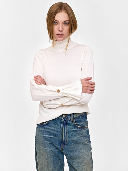Cover Story White Viscose Regular Fit Sweater-picture-32