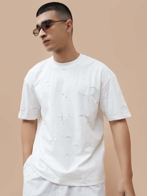 Forca By Lifestyle Off White Cotton Oversized T-Shirt-picture-47