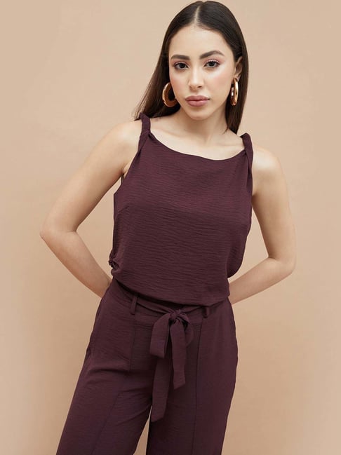 Code By Lifestyle Dark Wine Regular Fit Top-picture-29