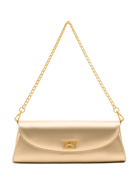 Miraggio Lousia Golden Medium Leather Clutch