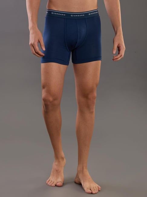 Giordano Navy Solid Regular Fit Trunk - Pack Of 2