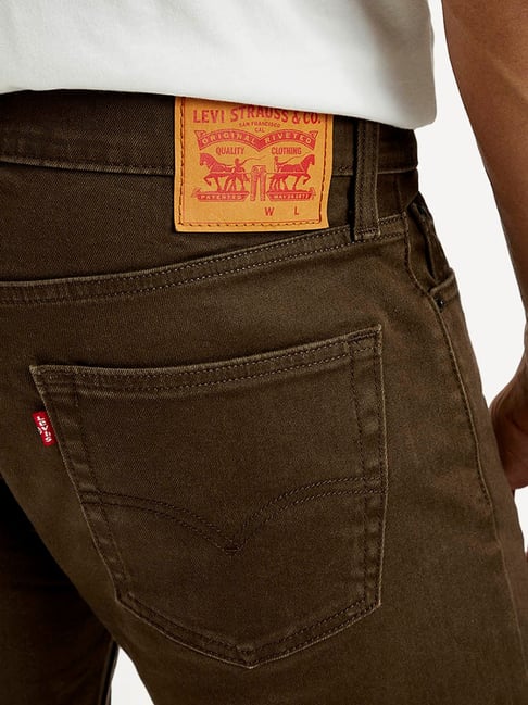 Levi's Men's 511 Brown Slim Fit Mid Rise Jeans - Main Image