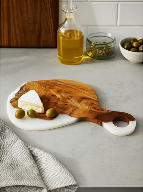 Wewood White Epoxy Resin & Wood Handcrafted Cheese Board