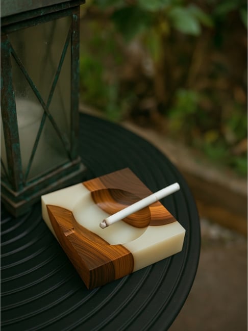 Wewood White Epoxy Resin & Wood Elegant Ashtray
