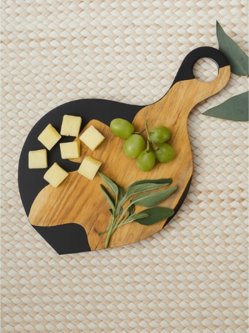Wewood Black Epoxy Resin & Wood Handcrafted Cheese Board
