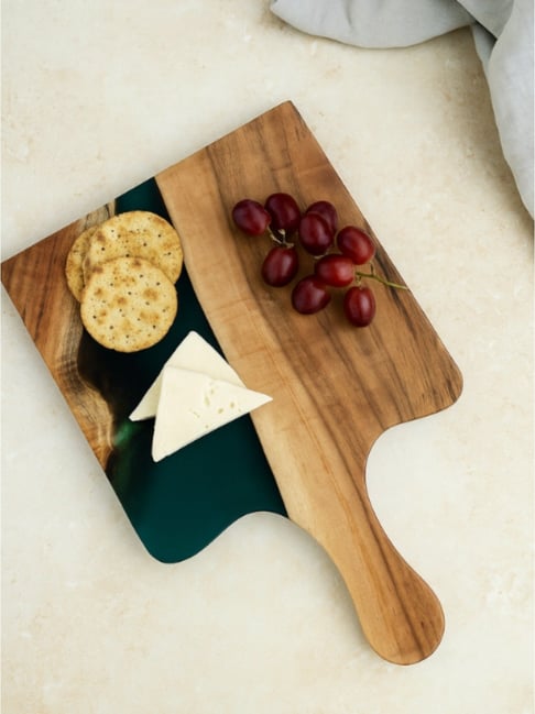 Wewood Aqua Blue Epoxy Resin & Wood Cheese Board Platter