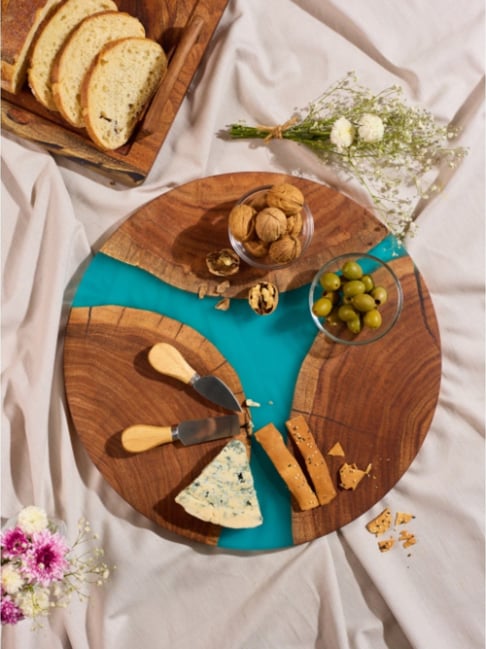 Wewood Grey Epoxy Resin & Wood Lazy Susan Serving Platter-picture-38