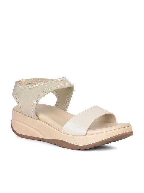 Bata Women's Off-White Sling Back Sandals