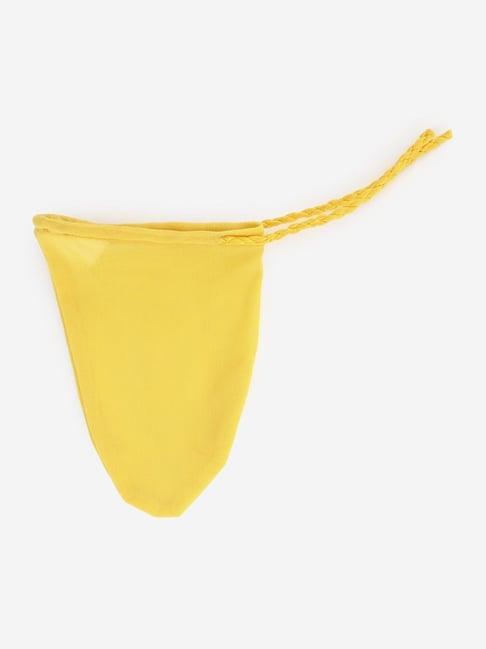La Intimo Yellow Nylon Relaxed Fit Solid Pouch-picture-48
