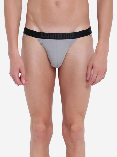 La Intimo Grey Modal Relaxed Fit Solid Briefs