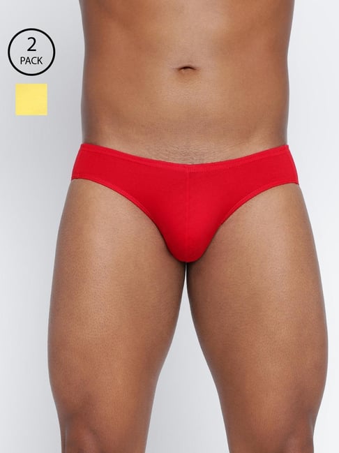 BASIICS by La Intimo Multi-Color Blended Relaxed Fit Solid Briefs (Pack Of 2)-picture-43