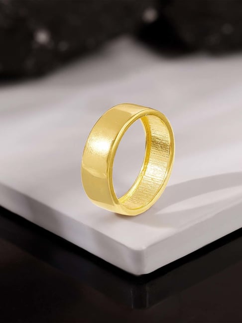 GIVA 925 Silver Golden Minimal Style Ring for Men-picture-16