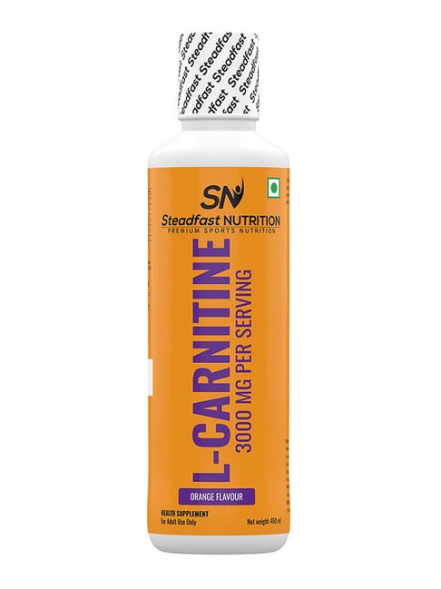 L-Carnitine 3000mg Liquid Supplement with Vitamin B5-450ml (Orange)