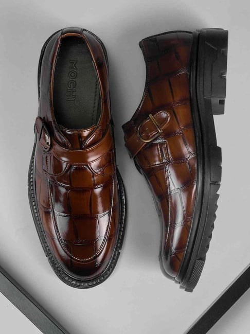 Mochi Men's Tan Monk Shoes