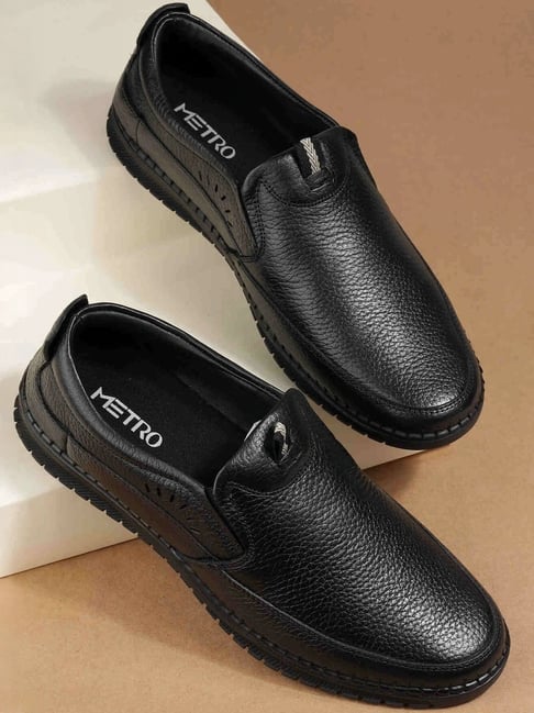 Metro Men's Black Slip-On Shoes-picture-35