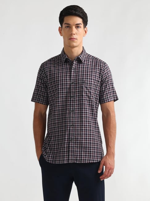 Arrow Sport Red Checked Regular Fit Shirt-picture-22