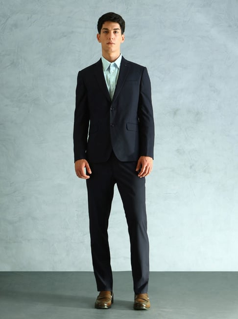 Arrow Navy Regular Fit Two Piece Suit
