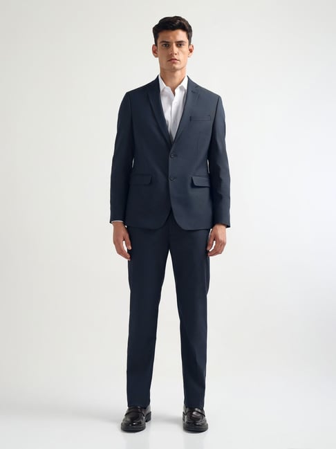 Arrow Blue Regular Fit Two Piece Suit