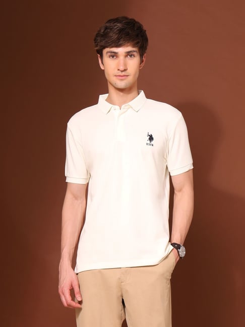 U.S. Polo Assn. Off White Slim Fit Polo T-Shirt-picture-25