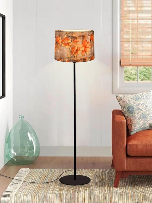 Modern Farmhouse Boho Floor Lamp Linen Multicolor Shade