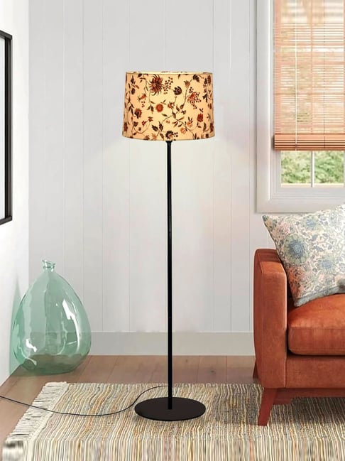 Modern Farmhouse Boho Floor Lamp with Linen Shade