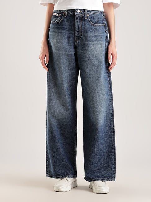 Calvin Klein Jeans Blue Cotton Regular Fit Jeans-image-44