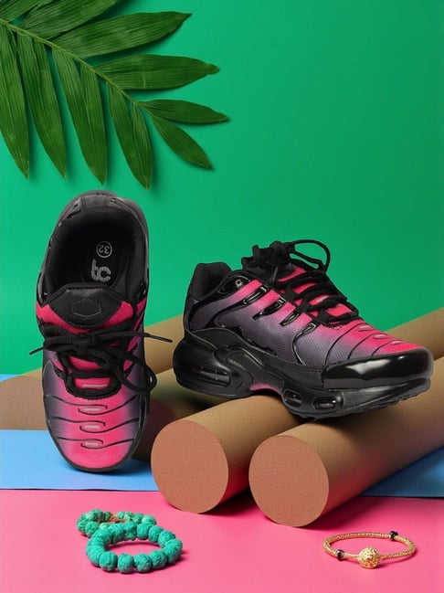 Truffle Collection Kids Black & Pink Sneakers