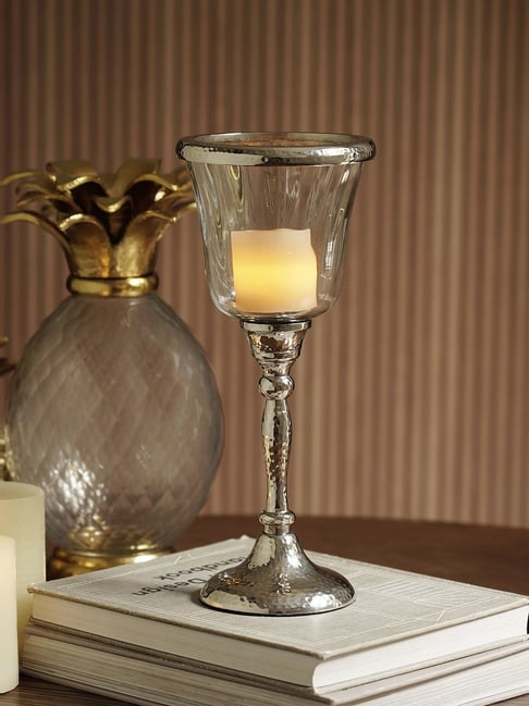 Pure Home and Living Silver Hurricane Small Candle Holder-picture-10