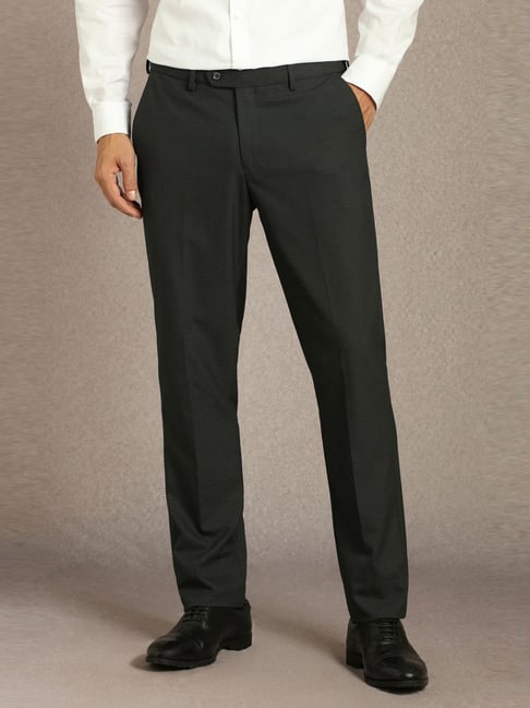 Louis Philippe Black Slim Fit Trousers-picture-25