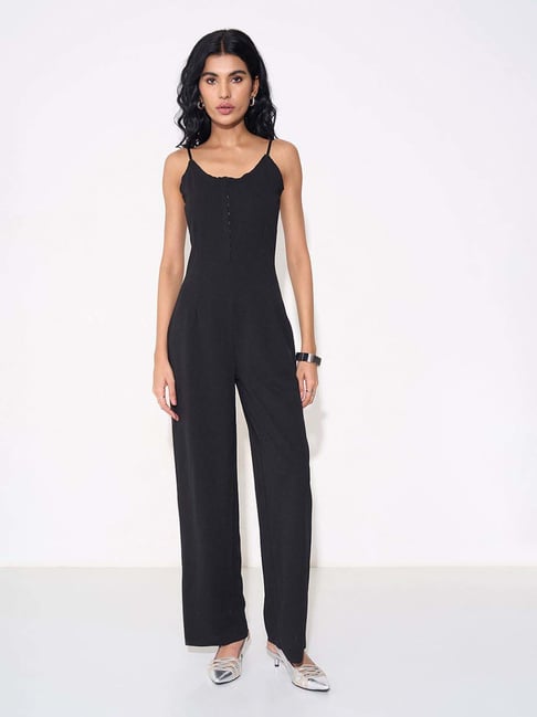 Sf Jeans By Pantaloons Jet Black Slim Fit Jumpsuit-picture-23