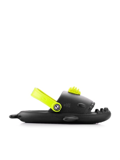 HOPPA Kids Black & Neon Sling Back Sandals