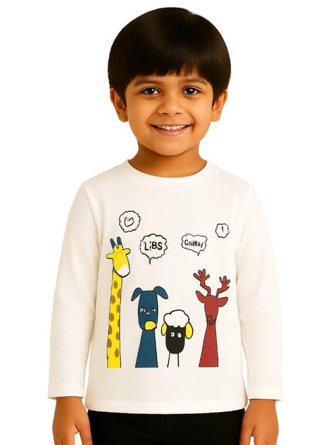 Zip Zap Zoop Boys White Cotton Printed T-Shirt-picture-28