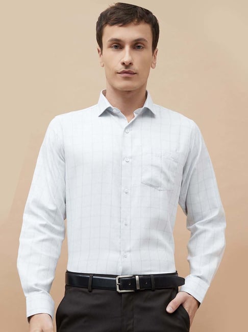 Code By Lifestyle Grey Slim Fit Checks Shirt-picture-13