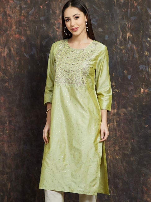 Melange By Lifestyle Sage Regular Fit Embroidered Kurta-picture-29