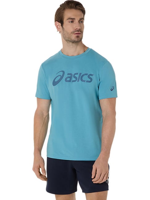 Asics Blue Regular Fit Printed Sports T-Shirt-picture-48