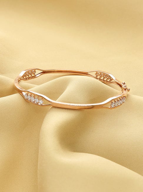 P.N.Gadgil Jewellers Veloura Weave Gold & Diamond Bangle for Women