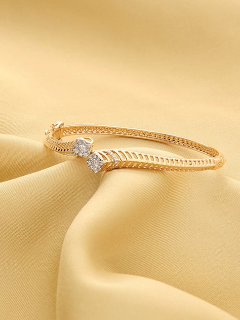 P.N.Gadgil Jewellers Opulen Grid Gold & Diamond Bangle for Women