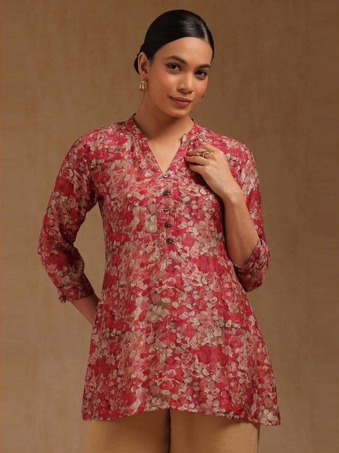 Soch Red Regular Fit Floral Print Tunic