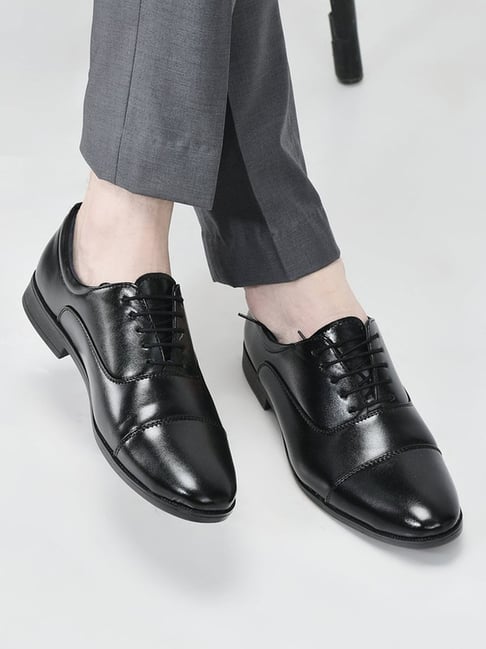 FAUSTO Men's Black Derby Shoes-picture-45