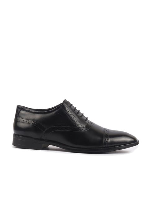 FAUSTO Men's Black Brogue Shoes-picture-21