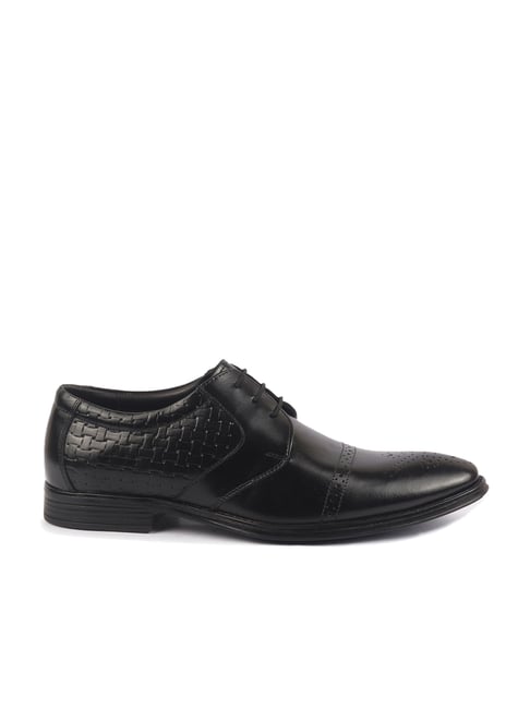 FAUSTO Men's Black Brogue Shoes-picture-36