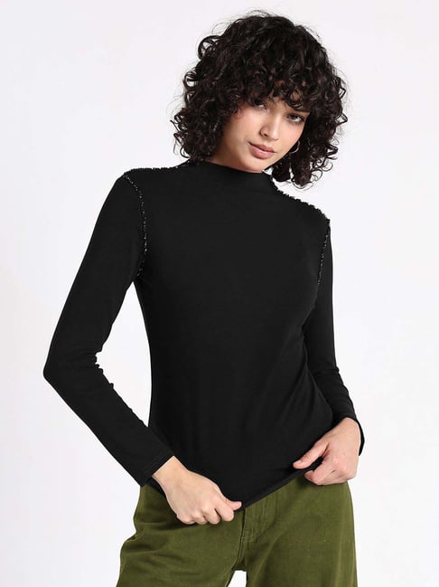 Showoffff Black Cotton Regular Fit Top-picture-20