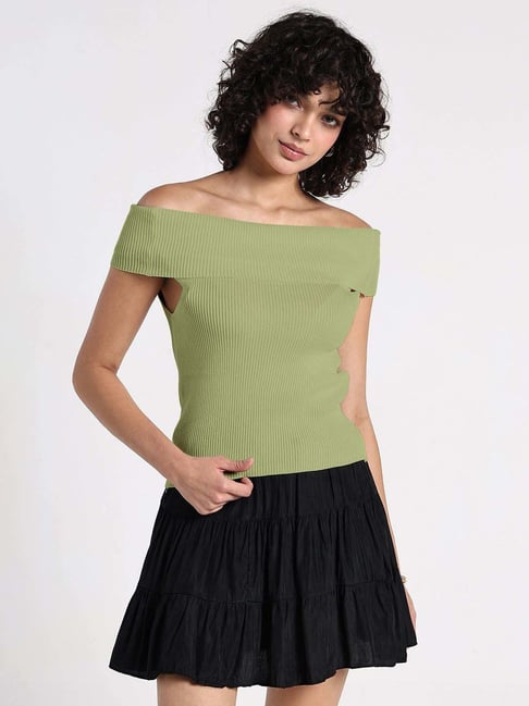 Showoffff Green Regular Fit Top-picture-15