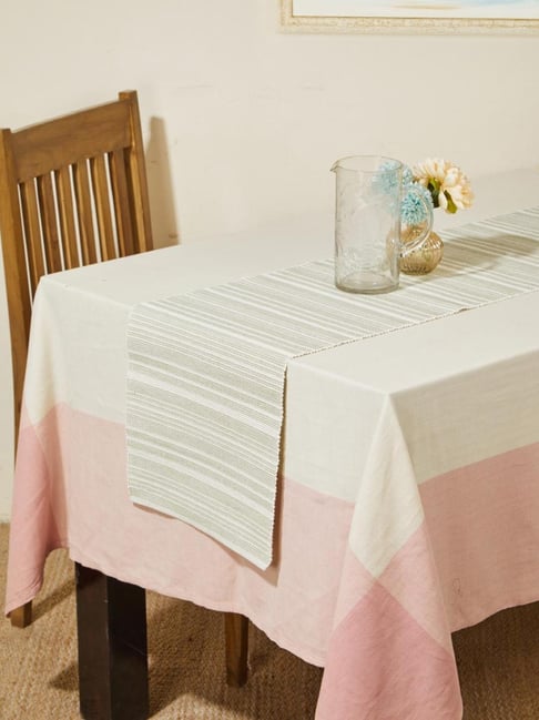 Fabindia Green Nazm Hand Woven Cotton Runner-image-31