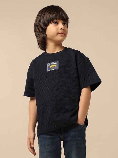 U.S. Polo Assn. Boys Blue Textured T-Shirt