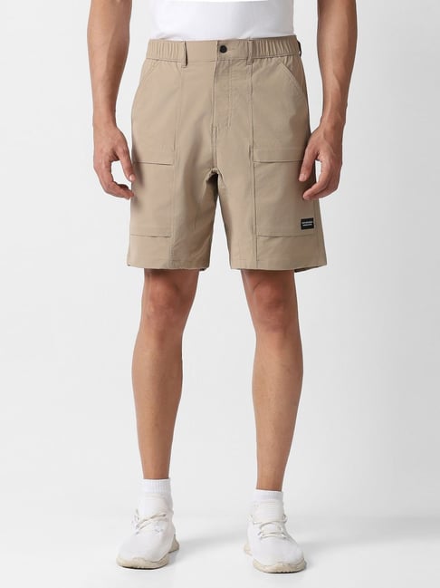 Van Heusen Beige Regular Fit Sports Shorts