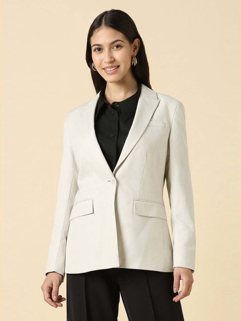 Allen Solly White Regular Fit Blazer-picture-33