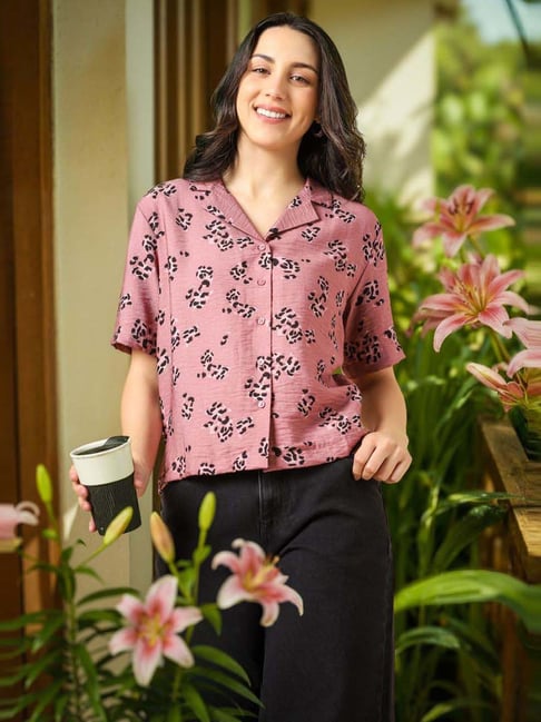 Allen Solly Pink Regular Fit Printed Shirt-picture-32