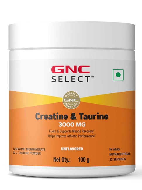 GNC Select Pure Creatine Monohydrate & Taurine - 100 gm, Unflavoured